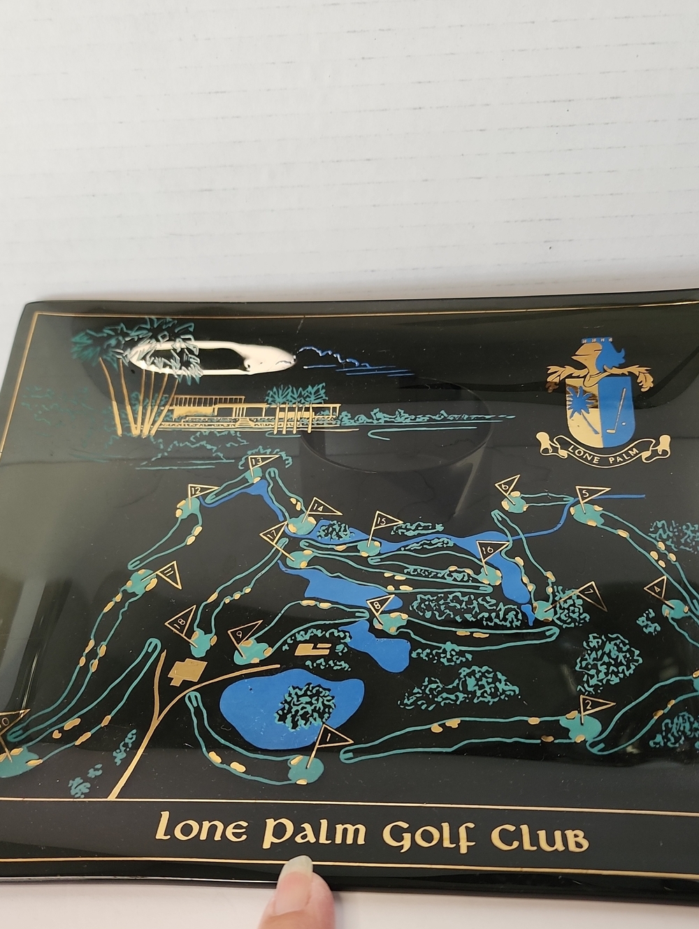LONE PALM GOLF CLUB In Lakeland, FL, Decorative Glass Tray, Dish Or Plate Server